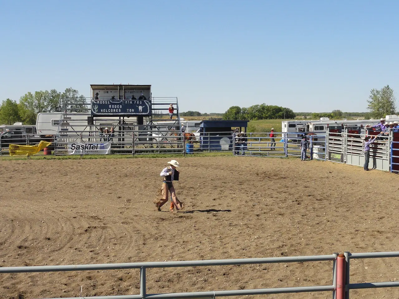 Rodeo arena at Moose Mountain Pro Rodeo, 2013